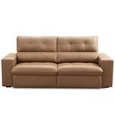 Ver imagem 2 de Sofá Retrátil Reclinável para Sala 3 Lugares 230cm Bryant L06 Couro Marrom Claro - Lyam Decor
