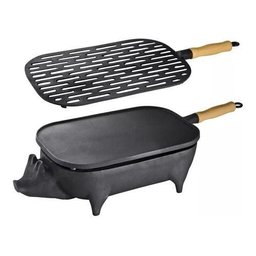 Churrasqueira Porquinho Ferro Fundido Grande 41x23cm - 4