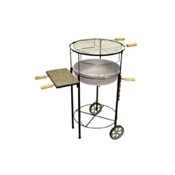 Churrasqueira Redonda Carrinho Regulável Bojo Em Alumínio - 1
