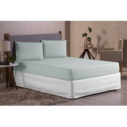 JOGO DE CAMA SONHOS CASAL PADRAO 3 PÇS - COR VERDE BAMBU - 1