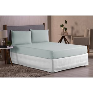 JOGO DE CAMA SONHOS CASAL PADRAO 3 PÇS - COR VERDE BAMBU