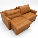 Ver imagem 3 de Sofá-Cama Retrátil e Reclinável Couro Legítimo 2 Lugares 180cm Cannes