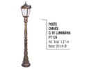 Ver imagem 2 de Poste Chinês para Jardim de Alumínio 01 Luminária 1,27m