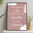 Ver imagem 2 de Quadro Ter Lar E Família É Benção 24x18cm - com vidro:Madeira branca