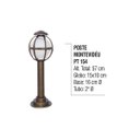 Ver imagem 2 de Poste Colonial Montividéu para Jardim Tubo de Alumínio 57cm