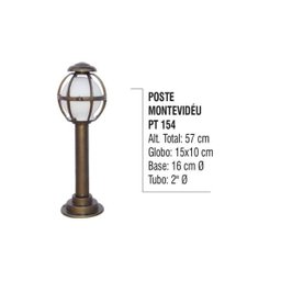 Poste Colonial Montividéu para Jardim Tubo de Alumínio 57cm - 2