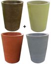 Ver imagem 1 de Kit 4 Vaso Planta 50x40 Redondo Cônico Polietileno BGPLASTICOS AMARELO GIRASSOL 007