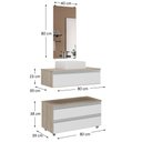 Ver imagem 4 de Conjunto de Gabinete Banheiro Creta 80cm (gabinete+cuba+espelheira) Madeirado Branco
