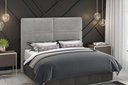 Ver imagem 1 de Cabeceira Cama Box Casal 1,40 Barcelona para Quarto em Veludo Cinza- Larbelle