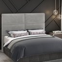 Ver imagem 5 de Cabeceira Cama Box Casal 1,40 Barcelona para Quarto em Veludo Cinza- Larbelle