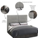 Ver imagem 2 de Cabeceira Cama Box Casal 1,40 Barcelona para Quarto em Veludo Cinza- Larbelle