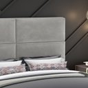 Ver imagem 4 de Cabeceira Cama Box Casal 1,40 Barcelona para Quarto em Veludo Cinza- Larbelle