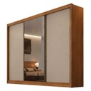 Ver imagem 1 de Guarda Roupa Casal Duna 3 Portas 6 Gavetas com Espelho Cinamomo Fendi - Novo Horizonte
