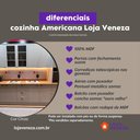 Ver imagem 3 de Cozinha Modulada 200cm para Forno de Embutir com Tampo 8 Portas 3 Gavetas Americana Henn- Cinza/natu
