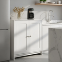 Ver imagem 1 de Balcão Multiuso para Cozinha Gabinete 2 Portas 1 Prateleira e 2 Nichos 80cm Cor Branco - Decibal