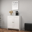 Ver imagem 2 de Balcão Multiuso para Cozinha Gabinete 2 Portas 1 Prateleira e 2 Nichos 80cm Cor Branco - Decibal
