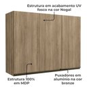 Ver imagem 4 de Armário Aéreo de Cozinha Maxxi Kappesberg 120cm com 3 Portas G766 Nogal