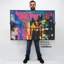 Ver imagem 2 de Quadro Decorativo em Canvas Abstrato Intense TaColado Borda Infinita 120 x 80cm