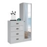 Cômoda Com Espelho 1 Porta 4 Gavetas Estilo Branco - Santos Andirá - 1