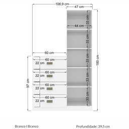 Cômoda Com Espelho 1 Porta 4 Gavetas Estilo Branco - Santos Andirá - 4