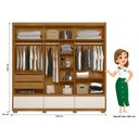Ver mais imagens de Kit Guarda Roupa Casal com Espelho Amazonas e Cômoda Dhara Freijó Off White