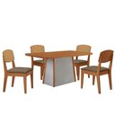 Ver imagem 2 de Mesa Jantar Diane 120cm Tampo MDF Lam 4 Cadeiras Copper Pre Moderna Veludo Capuccino Naturale Off