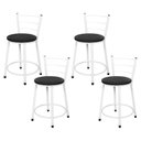 Ver imagem 1 de 4 Banquetas Baixa para Cozinha Epoxi Branca:preto