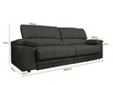 Ver imagem 2 de Sofá Leon 2,50m com Molas Retrátil Reclinável Velosuede - Netsofas - Chumbo