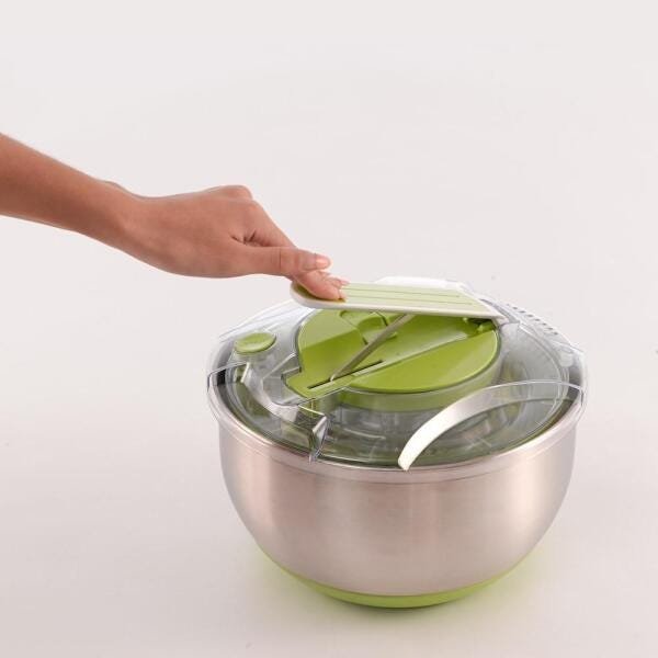 Centrífuga e Secadora de Saladas FRESH Inox / Verde 5 Litros - 6
