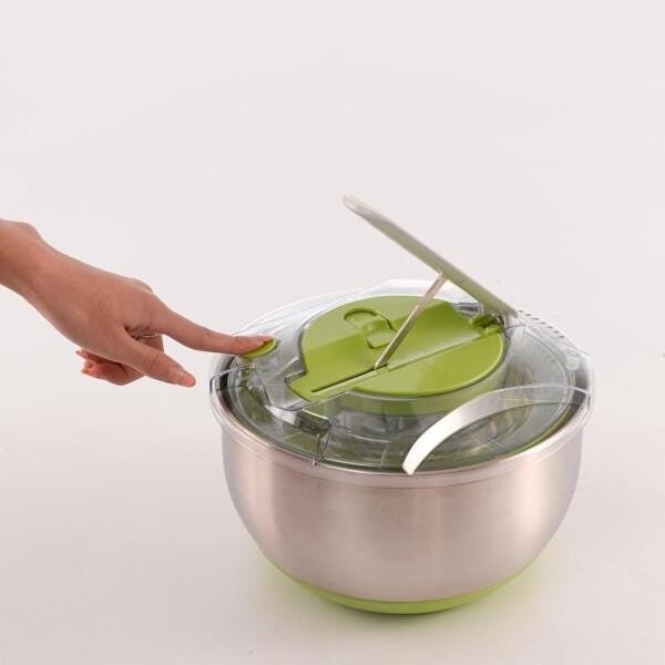 Centrífuga e Secadora de Saladas FRESH Inox / Verde 5 Litros - 4