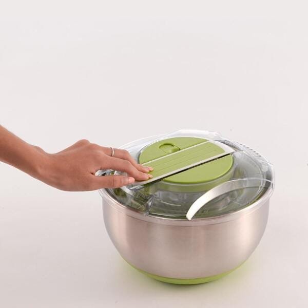 Centrífuga e Secadora de Saladas FRESH Inox / Verde 5 Litros - 7
