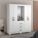 Ver imagem 1 de Guarda-Roupa Casal Capelinha 4 Portas Flex Branco / Rosa