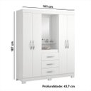 Ver imagem 6 de Guarda-Roupa Casal Capelinha 4 Portas Flex Branco / Rosa