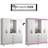 Guarda-Roupa Casal Capelinha 4 Portas Flex Branco / Rosa - 7