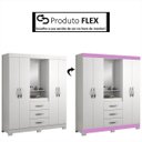 Ver imagem 7 de Guarda-Roupa Casal Capelinha 4 Portas Flex Branco / Rosa