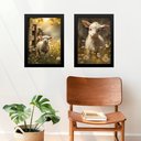 Ver imagem 1 de Kit 2 Quadros para Fazenda - Cabritinho e Ovelhinha 45x34cm - com Vidro:moldura Preta