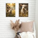 Ver imagem 2 de Kit 2 Quadros para Fazenda - Cabritinho e Ovelhinha 45x34cm - com Vidro:moldura Preta