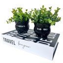 Ver imagem 1 de Decoração sala quarto livro fake + dupla vaso decor preto