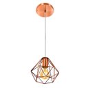 Ver imagem 1 de Lustre Pendente Diamante Aramado Cobre com Cobre Esplêndido