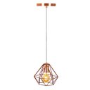 Ver imagem 2 de Lustre Pendente Diamante Aramado Cobre com Cobre Esplêndido