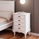 Ver imagem 4 de Mesa de Cabeceira 4 Gavetas Pés Luiz Xv Hannover 60817 - Branco