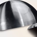 Ver imagem 4 de Kit 2 Lustres Pendente Meia Lua 40cm Alumínio New Escovado