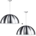 Ver imagem 1 de Kit 2 Lustres Pendente Meia Lua 40cm Alumínio New Escovado