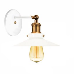 Arandela Industrial Vintage Retro Nordic Branco com Cobre - 1