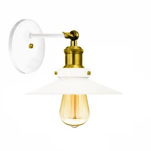 Arandela Industrial Vintage Retro Nordic Branco com Dourado