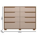 Ver mais imagens de Guarda Roupa Casal Atacama 6 Portas Carvalho Fendi com Vidro Reflecta com Cômoda Gaveteiro Georgia C