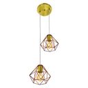 Ver imagem 1 de Pendente Diamante Aramado Duplo Cobre com Dourado Esplêndido