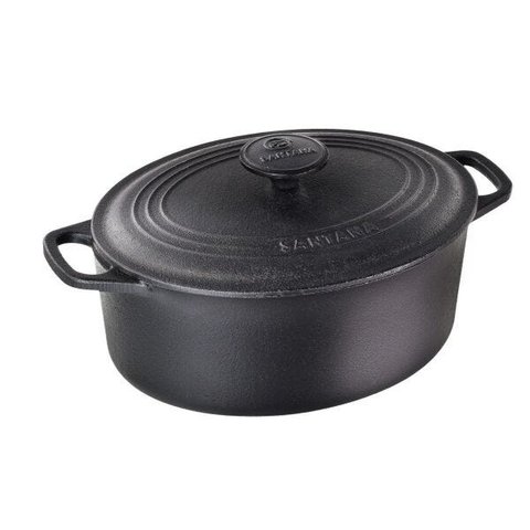 Caçarola Ferro Fundido Oval Alça E Tampa De Ferro 2,5l