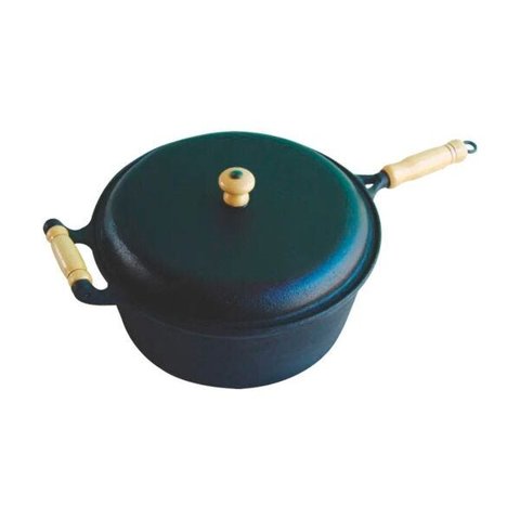 Caçarola de Ferro Com Cabo e Tampa de Ferro - 2,9 Lt