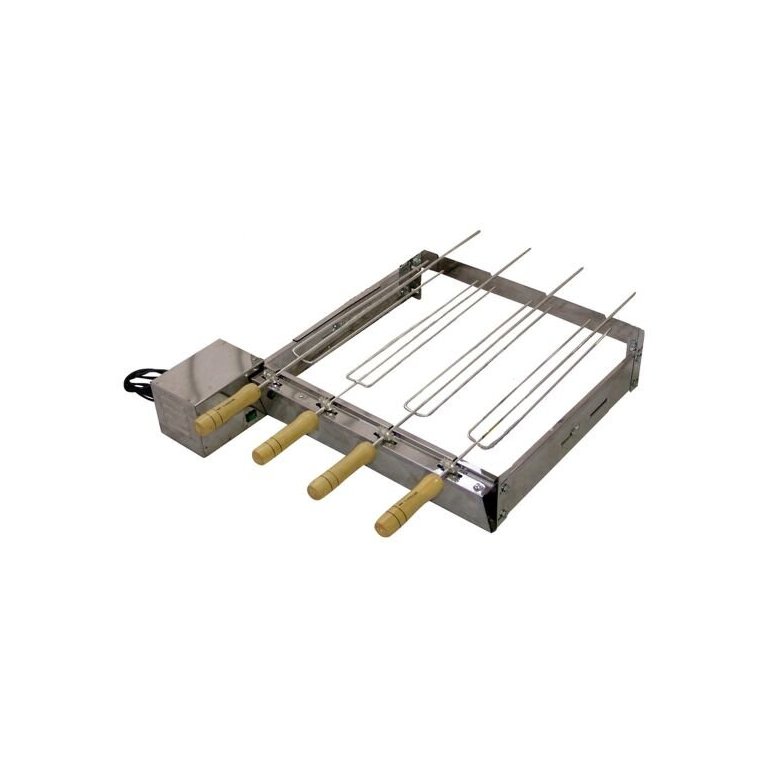 Kit Giratório Baixo Para Churrasqueira Em Inox 03 Espetos